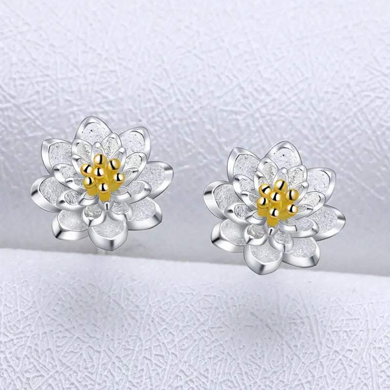 Earrings Flower silver 925 different colors