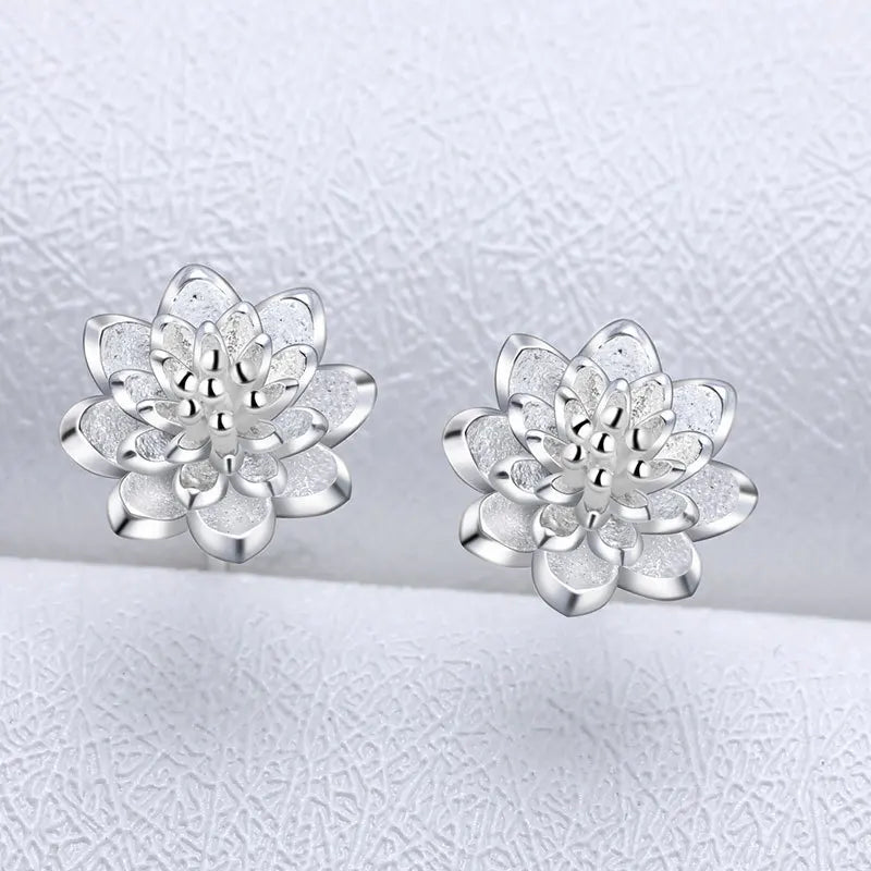 Earrings Flower silver 925 different colors