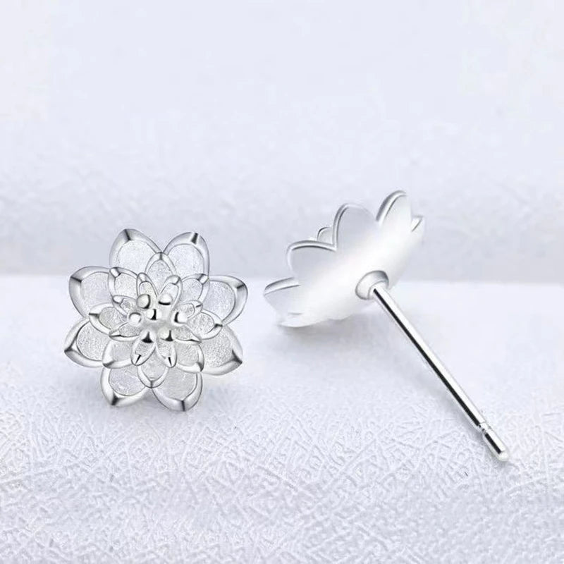 Earrings Flower silver 925 different colors