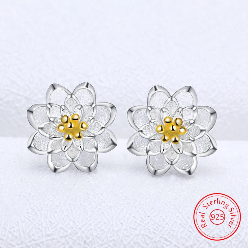 Earrings Flower silver 925 different colors