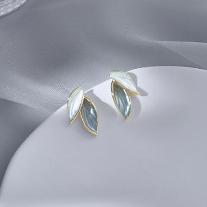 Earrings Grey Leaf silver 925