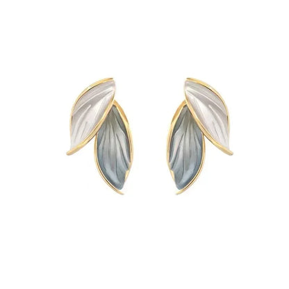 Earrings Grey Leaf silver 925