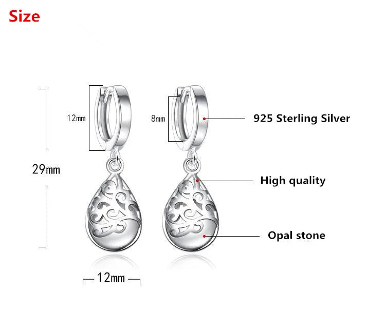 Earrings Opal silver 925 different colors