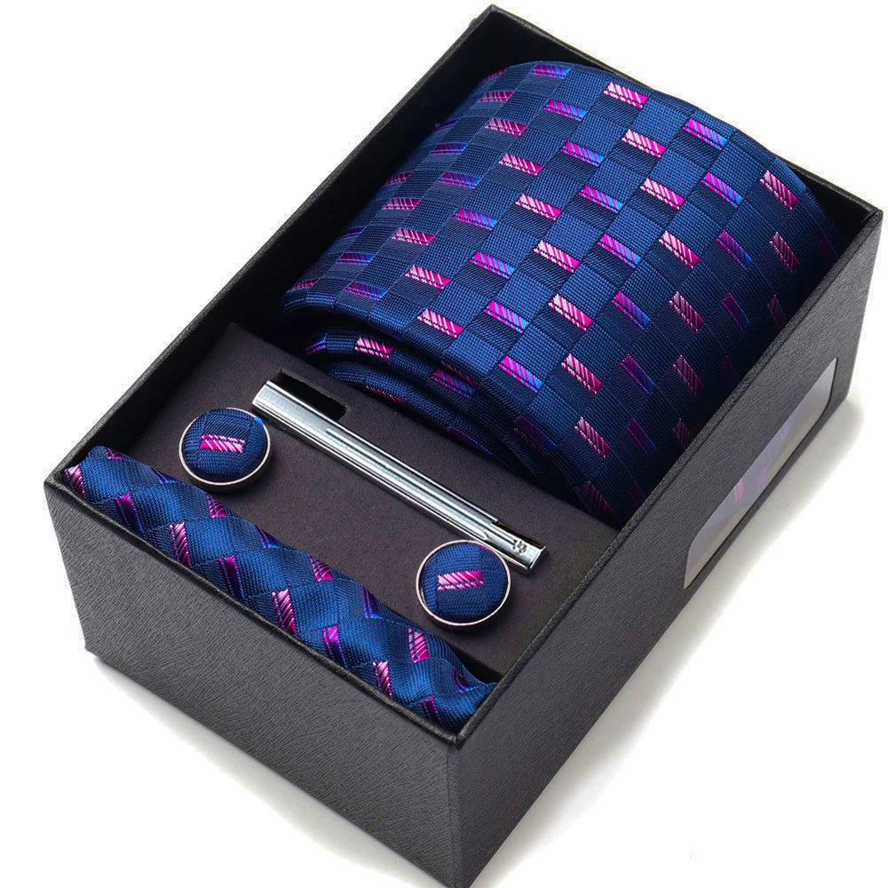 Men's tie cufflinks and boutonniere set different variants