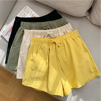 Women's short linen shorts various colors