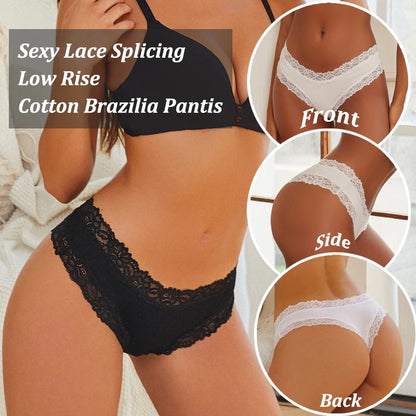 Women's panties with lace various variants